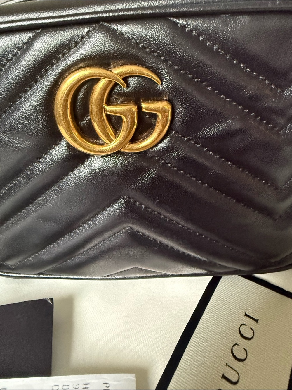 🔥GUCCI Marmont Small Calfskin Leather Shoulder Bag Black with receipt 🔥 - Picture 13 of 17